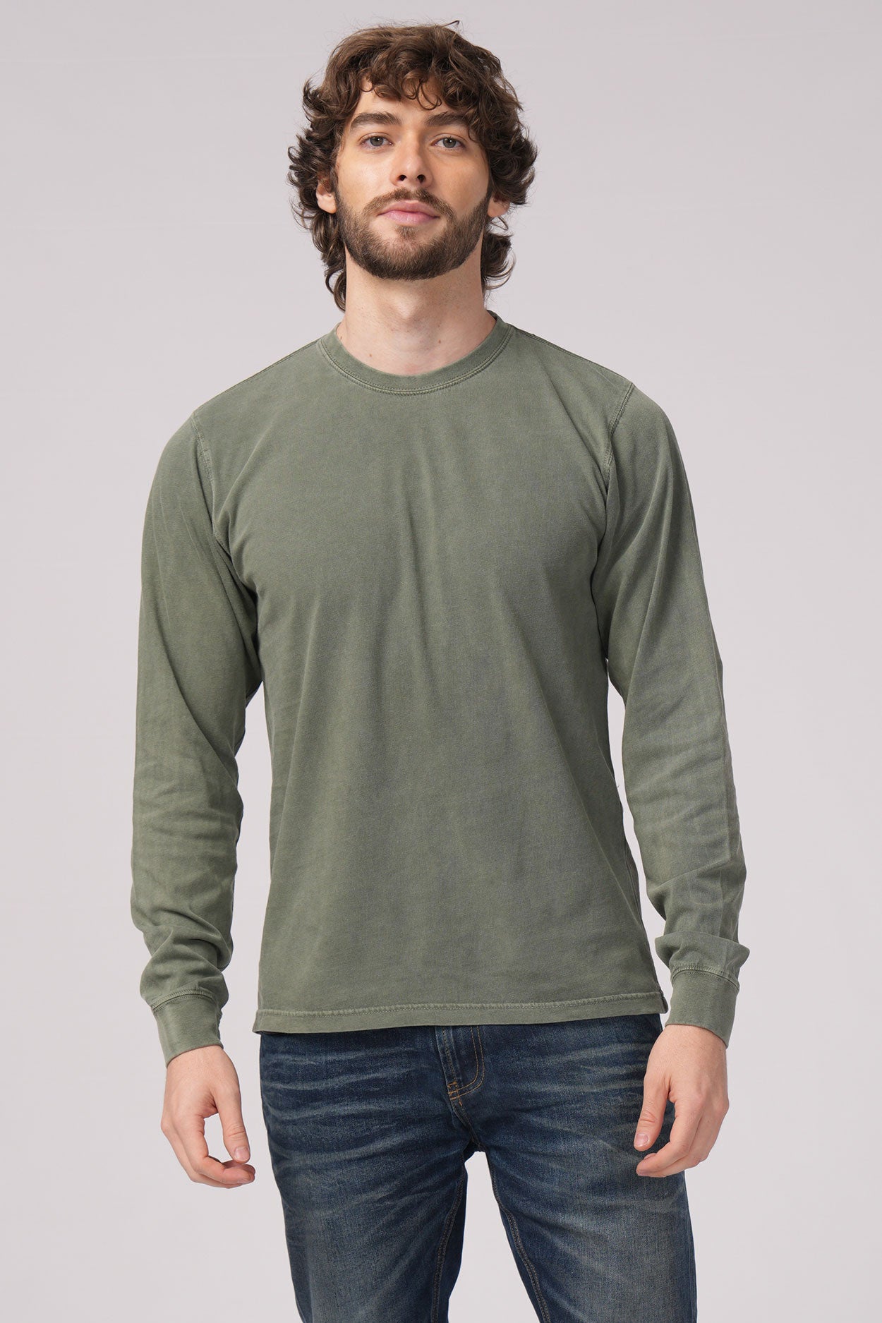 401 – ADULT UNISEX MID WEIGHT L/S PIGMENT DYED TEE