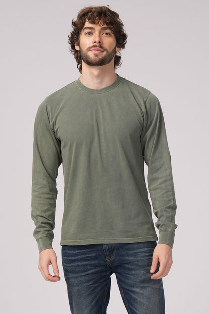 401 – ADULT UNISEX MID WEIGHT L/S PIGMENT DYED TEE